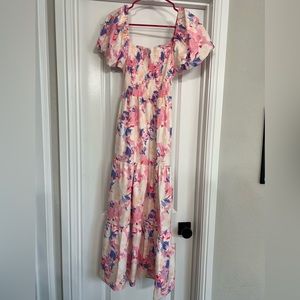 Floral Puff Sleeve Dress — can be bump friendly, BRAND NEW